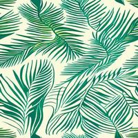 illustration vectorielle jungle avec motif de feuilles tropicales. imprimé estival tendance. modèle sans couture exotique. feuilles tropicales turquoise et vertes. fond d'écran de la jungle exotique. vecteur