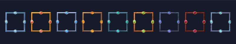 cadres carrés pour l'avatar de l'utilisateur du jeu vecteur