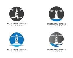 ensemble de logo d'images de phare vecteur