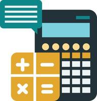 calculatrice et illustration fiscale dans un style minimal vecteur