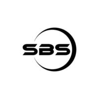 création de logo de lettre sbs avec un fond blanc dans l'illustrateur. logo vectoriel, dessins de calligraphie pour logo, affiche, invitation, etc. vecteur