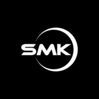 création de logo de lettre smk dans l'illustrateur. logo vectoriel, dessins de calligraphie pour logo, affiche, invitation, etc. vecteur
