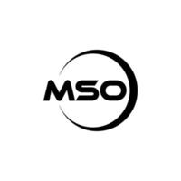 création de logo de lettre mso dans l'illustration. logo vectoriel, dessins de calligraphie pour logo, affiche, invitation, etc. vecteur