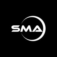 création de logo de lettre sma dans l'illustrateur. logo vectoriel, dessins de calligraphie pour logo, affiche, invitation, etc. vecteur