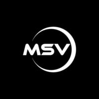 création de logo de lettre msv en illustration. logo vectoriel, dessins de calligraphie pour logo, affiche, invitation, etc. vecteur