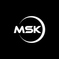 création de logo de lettre msk en illustration. logo vectoriel, dessins de calligraphie pour logo, affiche, invitation, etc. vecteur