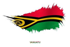 drapeau du vanuatu dans un style grunge avec effet ondulant. vecteur