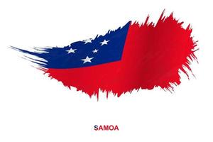 drapeau des samoa dans un style grunge avec effet ondulant. vecteur