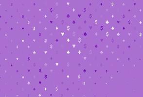 motif vectoriel violet clair avec symbole de cartes.