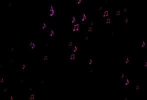 fond de vecteur violet foncé avec des symboles musicaux.
