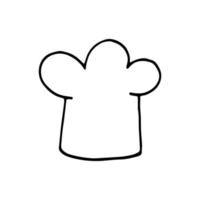 chapeau de chefs dessiné à la main dans un style doodle. icône, autocollant. scandinave, simple, minimalisme monochrome vecteur