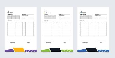 format vectoriel de modèle de facture d'entreprise minimal moderne et professionnel