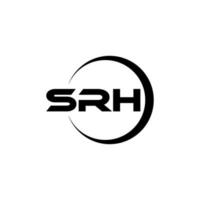 création de logo de lettre srh avec un fond blanc dans l'illustrateur. logo vectoriel, dessins de calligraphie pour logo, affiche, invitation, etc. vecteur