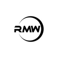 création de logo de lettre rmw en illustration. logo vectoriel, dessins de calligraphie pour logo, affiche, invitation, etc. vecteur