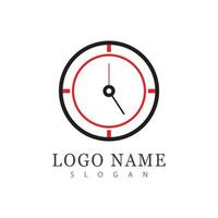vecteur de logo d'icône de temps au design plat