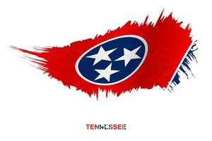 drapeau de l'état du tennessee dans un style grunge avec effet ondulant. vecteur