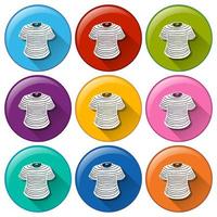 ensemble de boutons t-shirt coloré vecteur