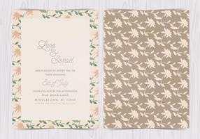 Invitation de mariage floral vectoriel