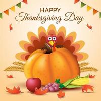 conception d'affiche joyeux jour de Thanksgiving vecteur