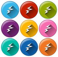 ensemble de boutons symbole énergie colorée vecteur