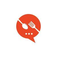 modèle de conception de logo de conversation alimentaire. vecteur