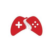 modèle de conception de logo de jeu de route. route façon joueur joueurs icône logo symbole conception illustration vecteur
