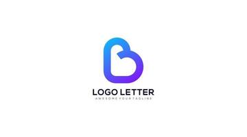 lettre b amour logo design symbole icône vecteur