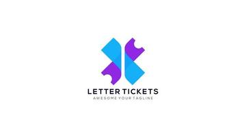 modèle de vecteur de conception de logo lettre x billets