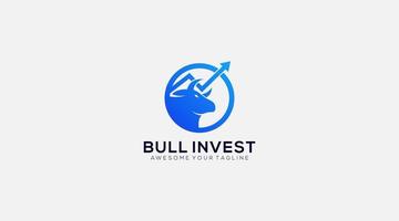 création de logo de taureau financier. graphique haussier commercial, logo financier vecteur