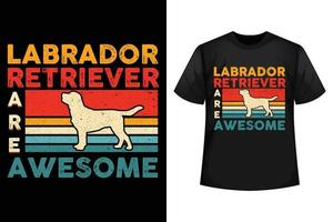 le labrador retriever est génial - modèle de conception de t-shirt pour chien vecteur