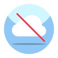 icône de conception unique du nuage d'interdiction vecteur