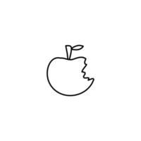 icône de pomme dessinée à la main, icône de doodle simple vecteur