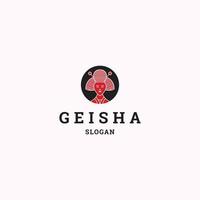 modèle de conception d'icône de logo geisha illustration vectorielle vecteur