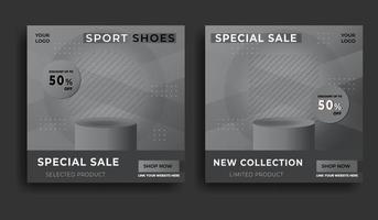 vente de chaussures de sport publication sur les réseaux sociaux vecteur