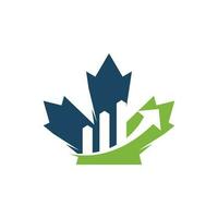 logo financier canadien. illustration de conception de logo d'entreprise d'assurance canada. logo financier graphique en érable vecteur