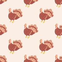 modèle de dinde sans soudure. la collection du jour de Thanksgiving. illustration vectorielle plane vecteur