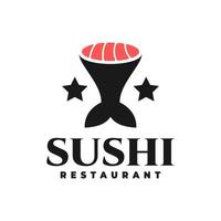 illustration d'une queue de poisson bonne pour le logo du restaurant de sushi. vecteur