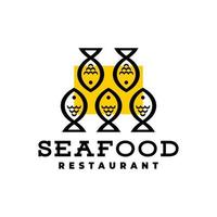 illustration de cinq poissons. bon pour le logo du restaurant de fruits de mer ou toute entreprise liée au poisson. vecteur