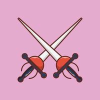 illustration vectorielle d'épées sur fond.symboles de qualité premium.icônes vectorielles pour le concept et la conception graphique. vecteur