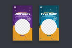 modèle de publication d'histoire de médias sociaux alimentaires pour le cadre de bannière simple de promotion alimentaire vecteur