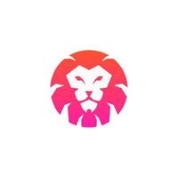 modèle logo tête visage forme de lion cercle dégradé couleur vecteur