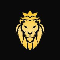 illustration graphique vectoriel du modèle de logo face à la tête du roi lion couleur dorée