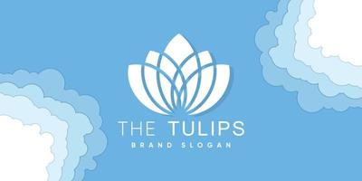 logo de tulipes avec vecteur premium design créatif