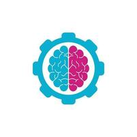 création de logo de concept d'engrenage cérébral. remue méninges puissance pensée cerveau logotype icône vecteur