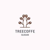 arbre café logo icône modèle de conception illustration vectorielle vecteur