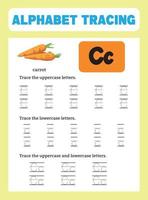 feuille de travail de traçage de l'alphabet vecteur