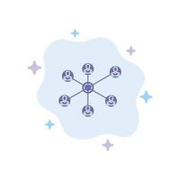 icône bleue du groupe social internet wlan sur fond de nuage abstrait vecteur