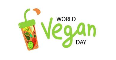 bannière vectorielle de la journée mondiale des végétariens. vecteur