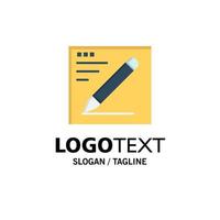 navigateur crayon texte éducation entreprise logo modèle plat couleur vecteur