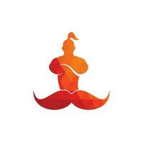 création de logo vectoriel moustache genie. modèle d'icône de génie fort.